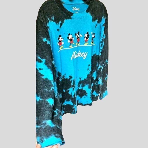DISNEY Plus Size Tie Dye Mickey Mouse Long Sleeve Graphic Tee - Picture 6 of 10